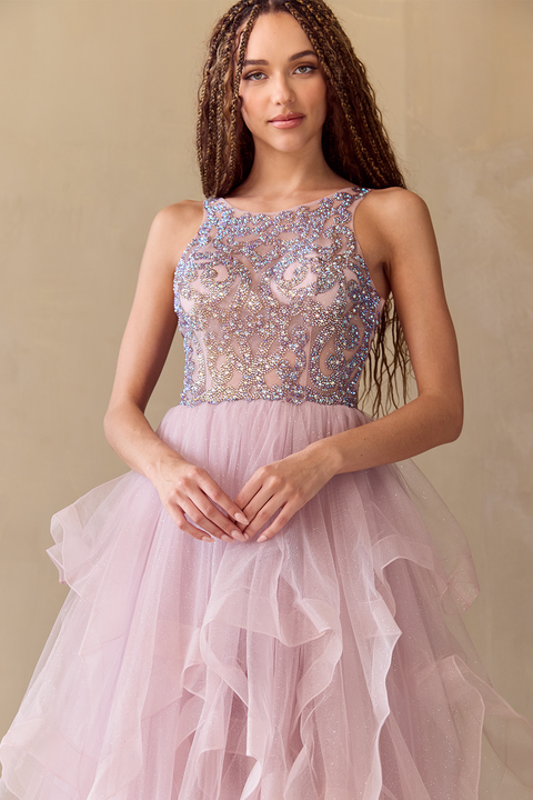 Amelia Couture 5066 Sleeveless A-Line Layered Gown