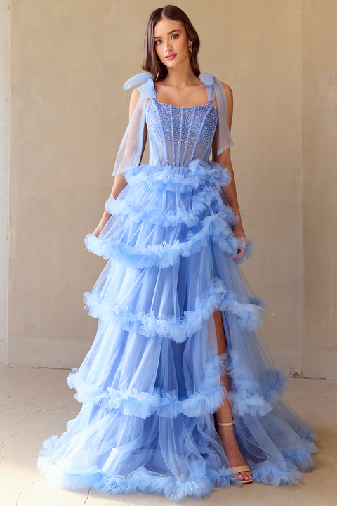 Amelia Couture 8900-FY091124 Sleeveless Ruffled A-Line Gown