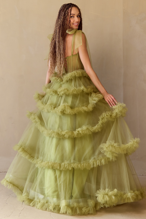 Amelia Couture 8900-FY091124 Sleeveless Ruffled A-Line Gown