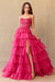 Amelia Couture 9053 Dramatic Strapless Tiered A-Line Gown with Slit