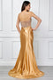 Amelia Couture 4049: Satin Strapless Slit Gown