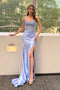 Beaded Satin Slit Prom Gown by Amelia Couture 9067