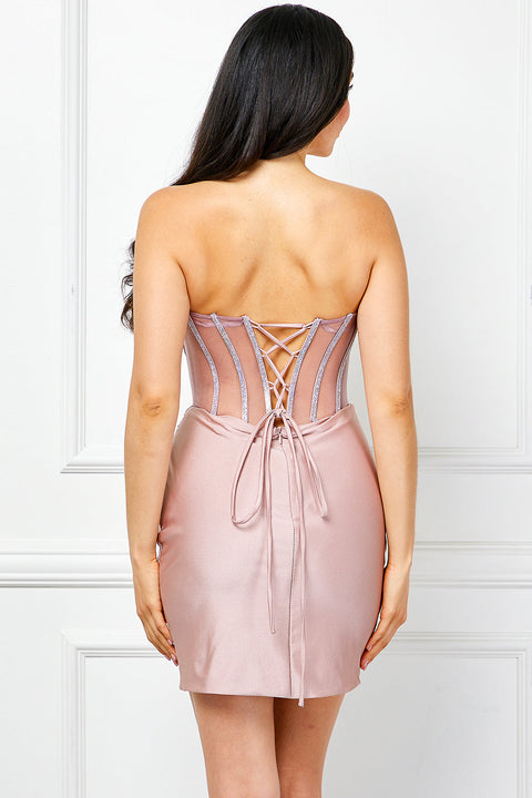 Short Strapless Dress by Amelia Couture 5071S