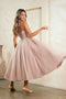 Strapless Tea Length Dress by Amelia Couture 6203S