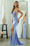 Beaded Satin Slit Prom Gown by Amelia Couture 9067