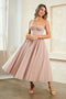 Strapless Tea Length Dress by Amelia Couture 6203S