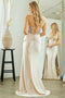 Beaded Satin Strapless Slit Gown by Amelia Couture 5074