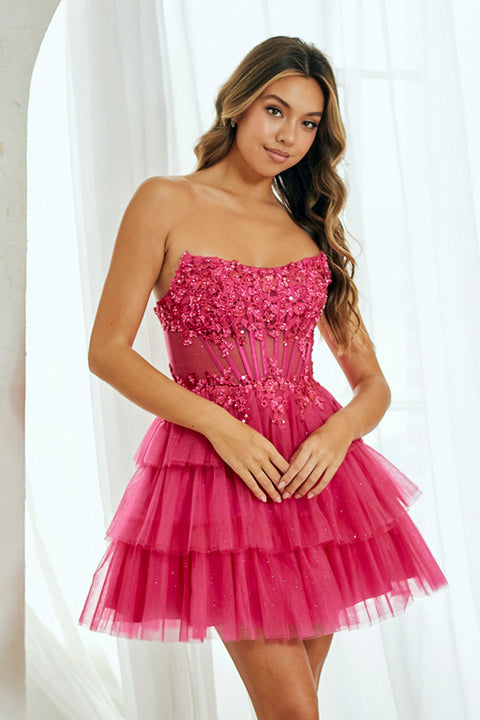 Tiered Homecoming Dress by Amelia Couture 9066S