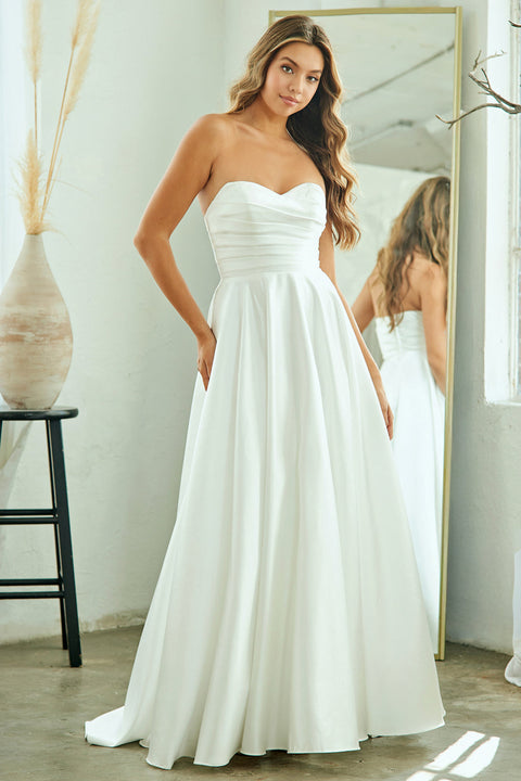 Classic Strapless A-Line Formal Gown by Amelia Couture 5076