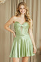 Satin Short Dress by Amelia Couture 9071S