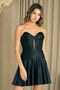 Satin Short Dress by Amelia Couture 9071S