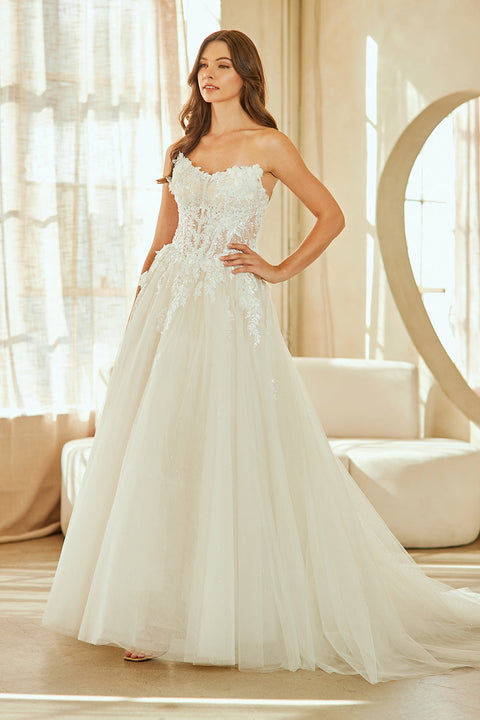 Elegant Appliqué Strapless Wedding Gown by Amelia Couture 2141