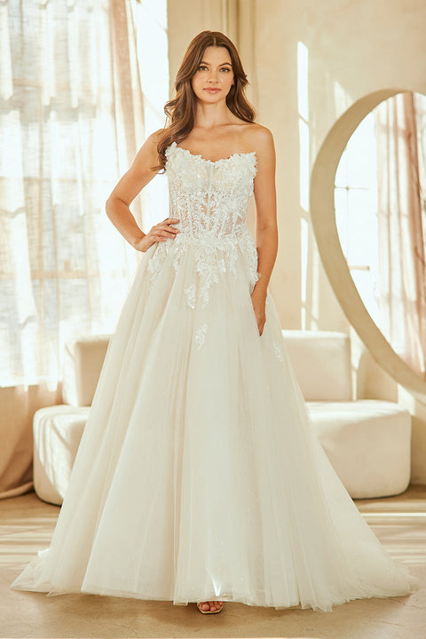 Elegant Appliqué Strapless Wedding Gown by Amelia Couture 2141