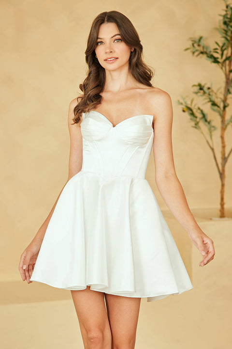 Short Strapless A-Line Cocktail Dress by Amelia Couture 5082S