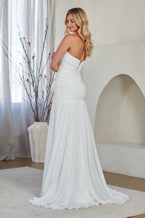 Amelia Couture 6132 Chiffon Strapless Gown