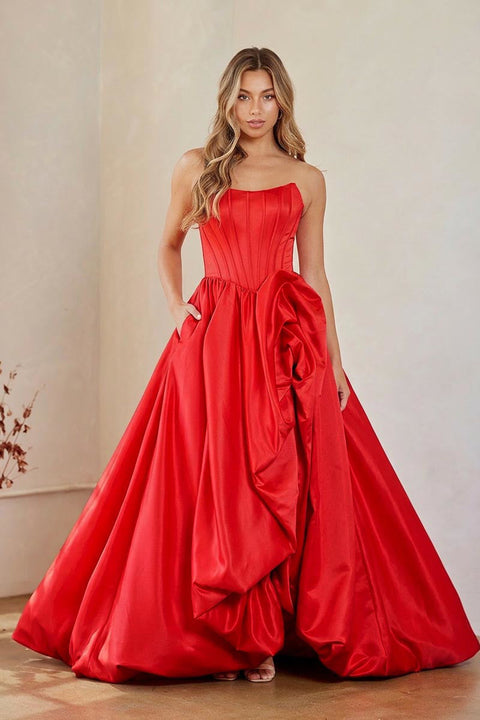 Amelia Couture 2085 Strapless A-Line Bubble Gown