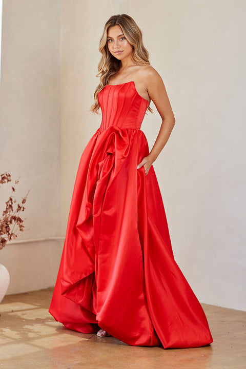 Amelia Couture 2085 Strapless A-Line Bubble Gown