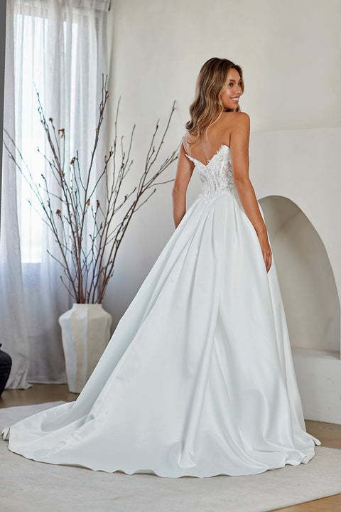 Amelia Couture 2089 Appliqué Strapless Bridal Gown