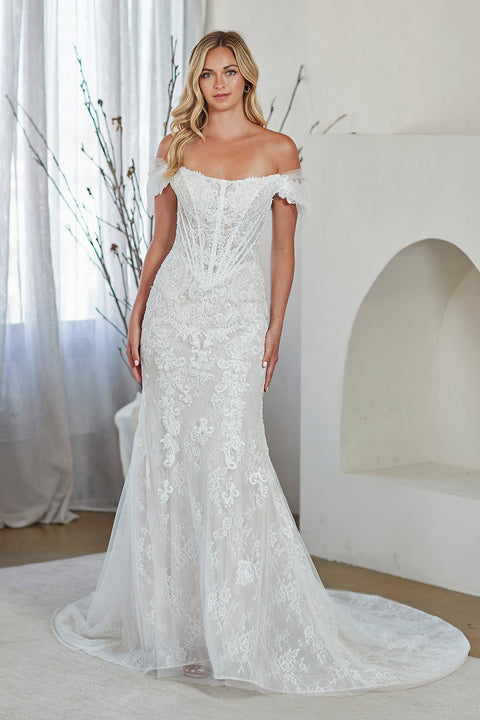 Amelia Couture 2153 Appliqué Off-Shoulder Bridal Gown