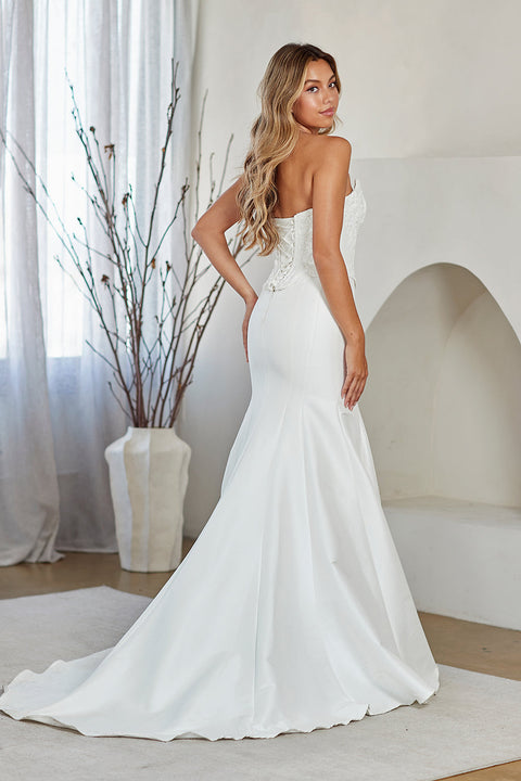 Amelia Couture 8080 Appliqué Strapless Gown