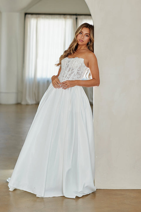 Amelia Couture 2089 Appliqué Strapless Bridal Gown