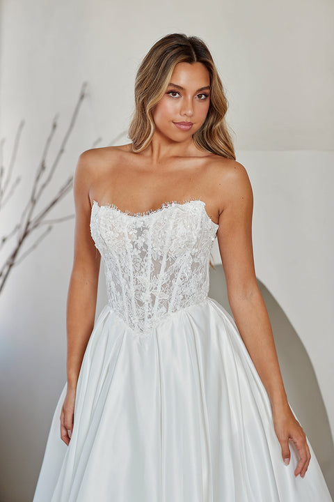 Amelia Couture 2089 Appliqué Strapless Bridal Gown