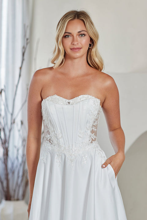 Amelia Couture 7093 Jersey Strapless A-Line Gown