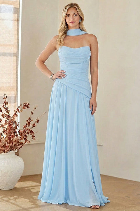 Amelia Couture 6133 Strapless Scarf A-Line Gown