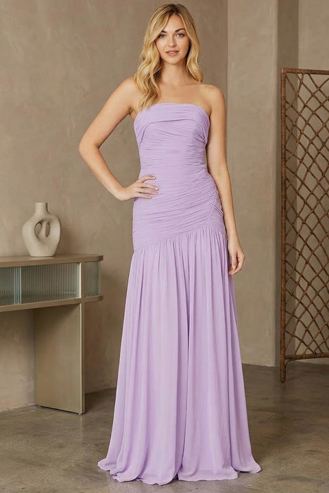 Amelia Couture 6132 Chiffon Strapless Gown