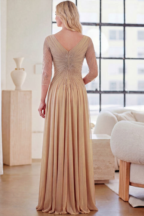 Amelia Couture KF1501 Chiffon 3/4 Sleeve Gown