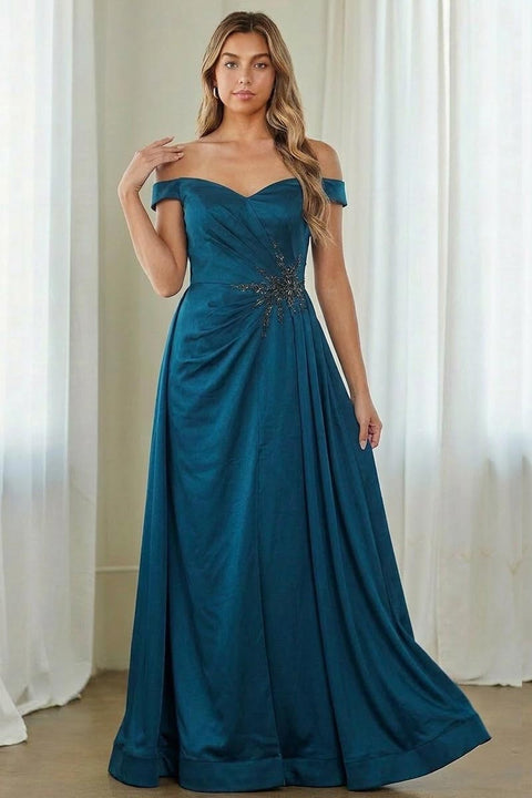 Amelia Couture 7094 Off-Shoulder A-Line Gown