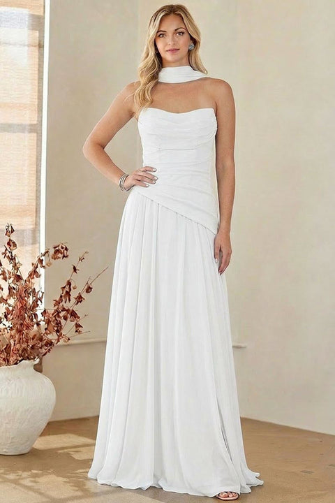 Amelia Couture 6133 Strapless Scarf A-Line Gown