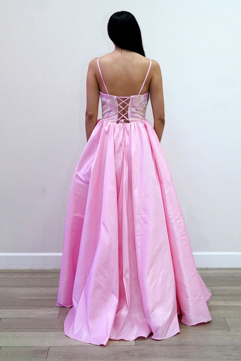 Juliet JT2701A Long Sweetheart Beaded Satin Prom Dress – Aqua Mint