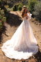 Nox Anabel Strapless Bridal Gown with Puff Sleeves and Corset JE1001L