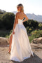 Nox Anabel Strapless Bridal Gown with Bustier Corset and Slit JE1005