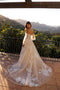 Nox Anabel Strapless Bridal Gown with Puff Sleeves and Corset JE990L