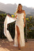 Nox Anabel Fitted Off-Shoulder White Gown with Slit JG975