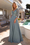 Nox Anabel A-line Gown with Embellished 3/4 Sleeves MF101