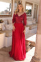 Nox Anabel A-line Gown with Sequin Bodice and 3/4 Sleeves MF103