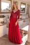 Nox Anabel A-line Gown with Sequin Bodice and 3/4 Sleeves MF103