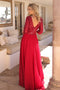 Nox Anabel A-line Gown with Sequin Bodice and 3/4 Sleeves MF103