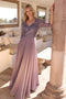 Nox Anabel A-line Gown with Sequin Bodice and 3/4 Sleeves MF103