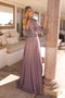 Nox Anabel A-line Gown with Sequin Bodice and 3/4 Sleeves MF103