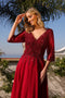 Nox Anabel A-line Gown with Sequin Bodice and 3/4 Sleeves MF100