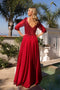 Nox Anabel A-line Gown with Sequin Bodice and 3/4 Sleeves MF100