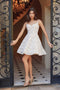 White Short Dress with Floral Lace by Nox Anabel E917W