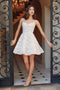 White Short Dress with Floral Lace by Nox Anabel E917W