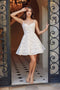 White Short Dress with Floral Lace by Nox Anabel E917W