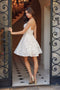 White Short Dress with Floral Lace by Nox Anabel E917W