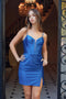 Sleeveless Satin Short Dress with Slit by Nox Anabel S923